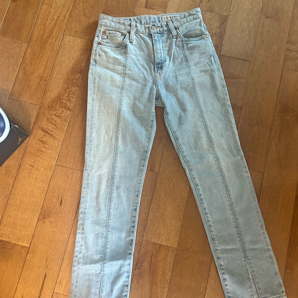 AG Adriano Goldschmied Light Blue Women's the Isabelle Straight Leg Jeans 24